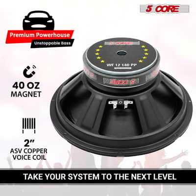 5 Core 12 Inch Car Woofer Audio 400W 4Ohm Deep Bass Replacement Subwoofer for SUV Truck image 3