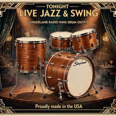 Slingerland Radio King Prototype drum set Satin Mahogany. 13/16/22/6.5 image 1