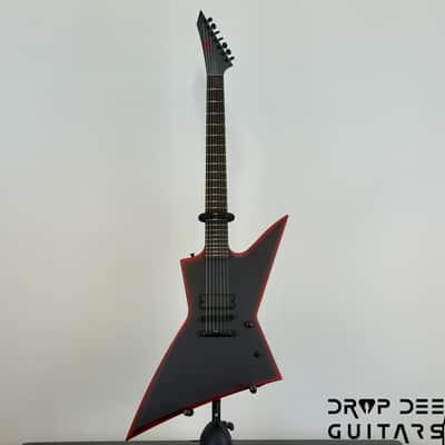 ESP LTD EXL-7 Baritone Black Metal 7-String Electric Guitar - Black Red Burst Satin image 2