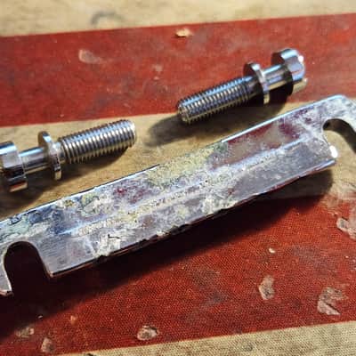 Vintage Gibson '54 Les Paul Reissue Wraparound Tailpiece  1971-1973 Chrome image 4