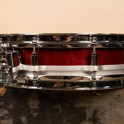 1980s Pearl 3.5x15 Sequoia Red Maple Free Floating Snare Drum image 5