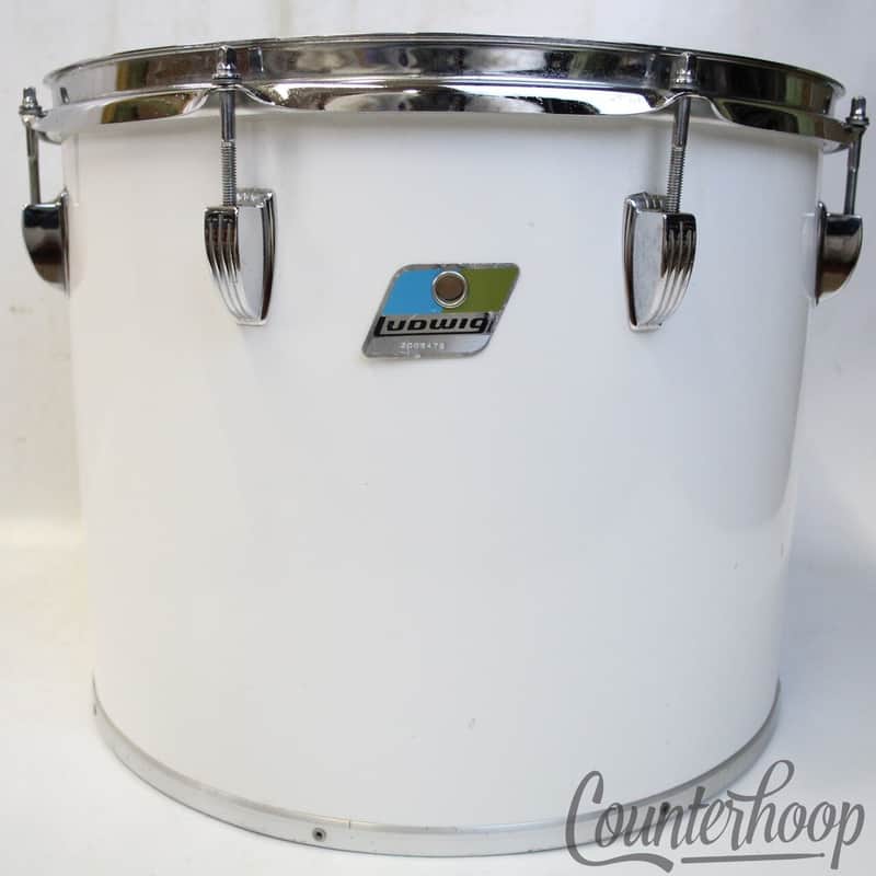 Ludwig 15x12"Concert/Tenor Tom Drum White Cortex Wrap Vintage 70s Blue/Olive B/O image 1