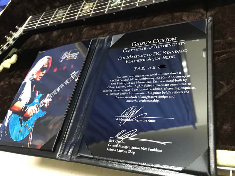 Gibson Custom Shop Tak Matsumoto DC Standard Flametop Aqua Blue image 1