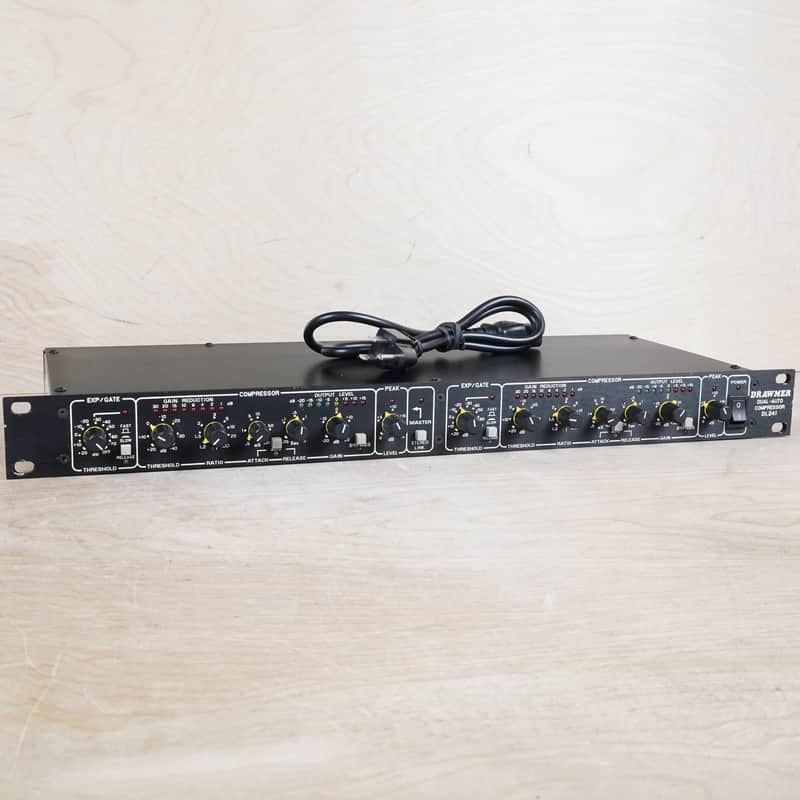 Drawmer DL241 Dual-Auto Compressor with TRS Connectors 1991 Black w/ Power Cable image 1