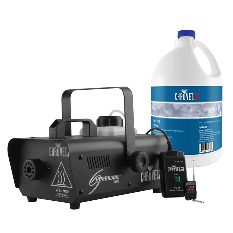 Chauvet DJ Hurricane 1000 Fog Machine w/ Wired & Wireless Remotes + Fluid image 1