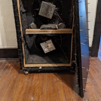 1960s Kustom 200 Solid State Bass/Guitar Amp Head & 2x15" Cabinet Black Tuck'N'Roll image 5