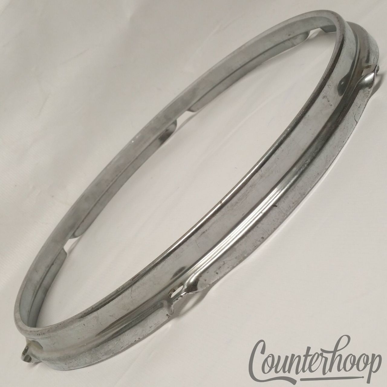 Pearl 14" Stick-Saver Snare/Tom Drum Rim/Hoop Triple Flange Chrome 6-Lug Vintage — main photograph