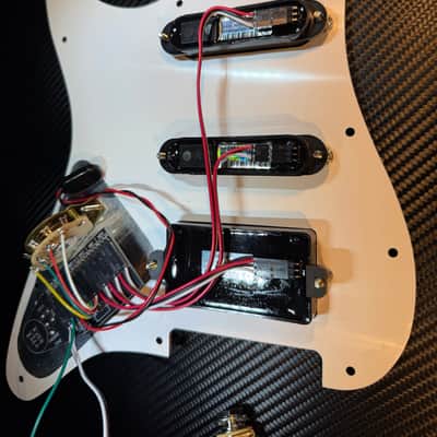 EMG SL20 Steve Lukather Pickups HSS on Prewired Loaded Pickguard with battery active electronics, 2010s - Black/Black Pearl image 6