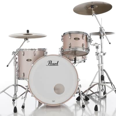 Pearl Masters Maple Gum 3-Piece Shell Pack 24x14 Bass Drum 16x16 Floor Tom 13x9 Tom Satin Rose Gold image 2