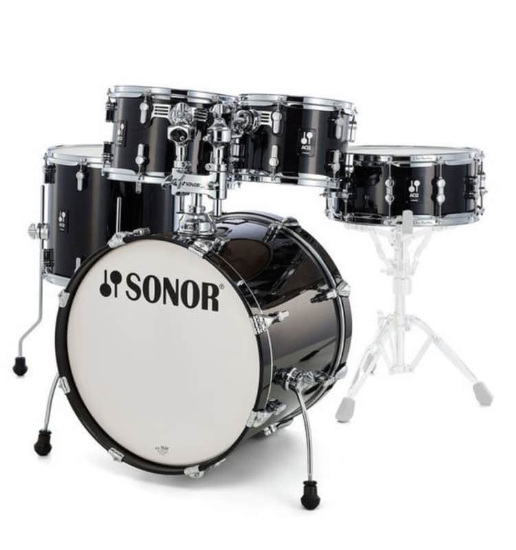 Drum Kit Sonor AQ2 Series 7ply Maple Studio, Transparent Stain Black image 1
