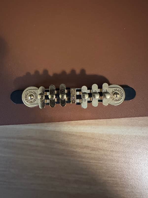 Gretsch 006-9602-000 Synchro-Sonic Roller Bridge with Base   - Gold image 1