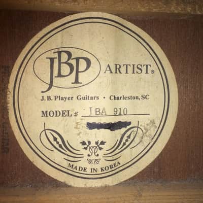 JBP Artist (JBA 910) Electric Acoustic Six String Guitar image 5
