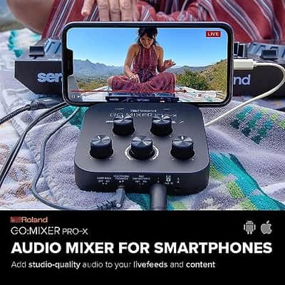 Roland GO:MIXER PRO-X Audio Mixer for Smartphones | Connect and Mix up to 7 Audio Sources | Add Studio Quality Audio to your Social Content and Livestreams image 5