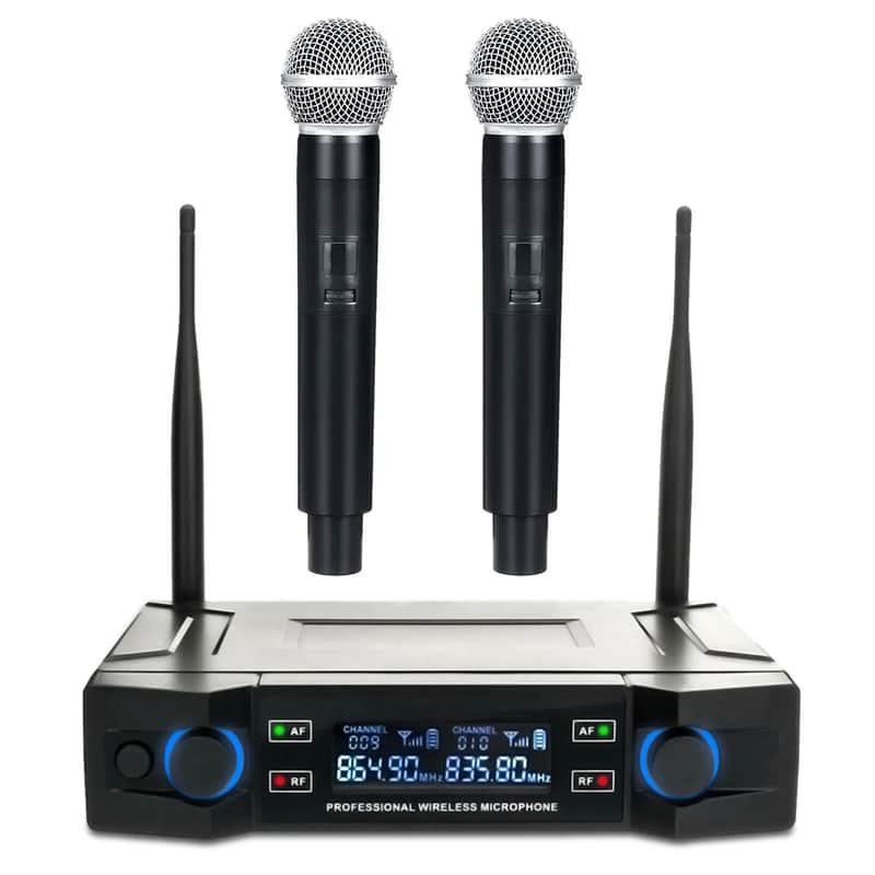 Professional 2-Channel UHF Wireless Dual Microphone System – Handheld Cordless Mics for Karaoke, Live Performances & Events image 1