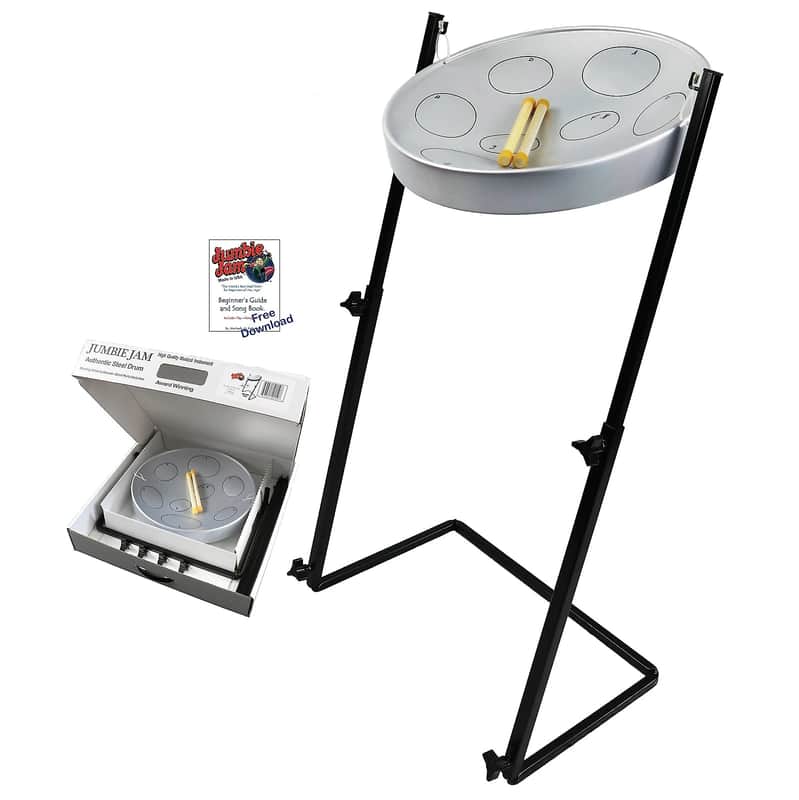Panyard Jumbie Jam-Steel Drum-Z Metal Stand-Mallets and Song Book image 1
