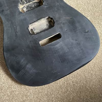 HH Basswood Black Double Cutaway Guitar Body image 3