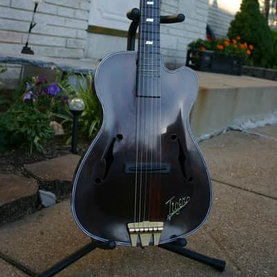 *LOOK* Emenee Tiger Plastic Guitar COOL Vintage 1960's image 2