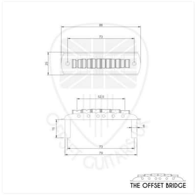 The Offset Bridge VI Classic® - Premium Bass VI Bridge - 9.5 " image 11