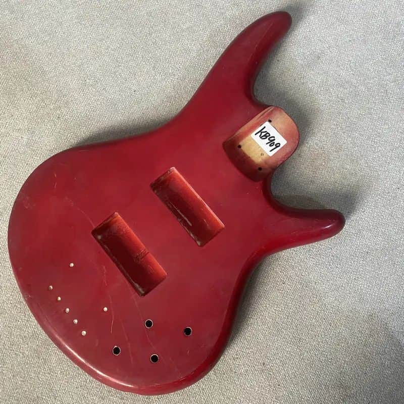 Red 4 String Bass Basswood Body image 1
