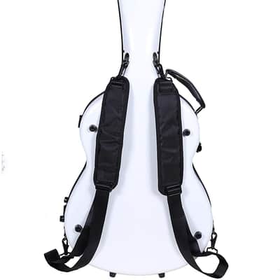 Crossrock Classical Guitar Hard Case Strong Lightweight Deluxe Fiberglass Hardshell in White image 2