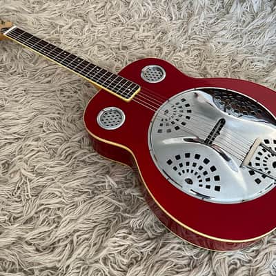 Vintage 1970s Mosrite of California D-40 D-50 Dobro Resonator Acoustic Guitar Red USA image 3