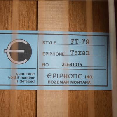 Epiphone  FT-79 Texan USA Flat Top Acoustic Guitar (2021), ser. #21681015, original hard shell case. image 16