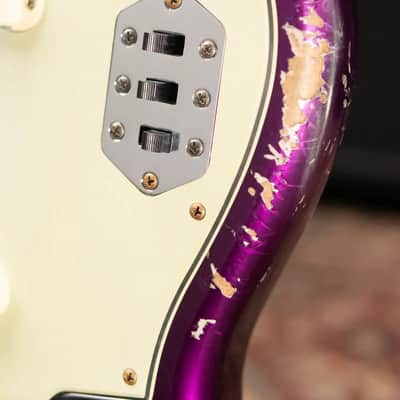 Fender Custom Shop 1965 Jaguar Heavy Relic Electric Guitar - Faded Purple Metallic with Hardshell Case image 16