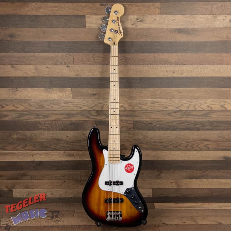 USED-Squier Affinity Series Jazz Bass Excellent Condition 3 Tone Sunburst Finish image 1