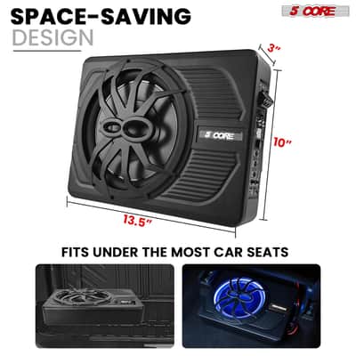 5Core 10 inch Slim Under Seat Car Audio Subwoofer 800W Built in Amplifier Sub Woofer LED Light image 7
