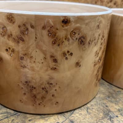 POPLAR MAPPA BURL exotic wood and Maple 7 pcs shell set - 5 ply core shells - Clear gloss polished BEST OFFERS ACCEPTED! image 4