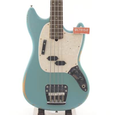 Fender Justin Meldal-Johnsen Road Worn Signature Mustang Bass 2025 Faded Daphne Blue 3385GR image 1