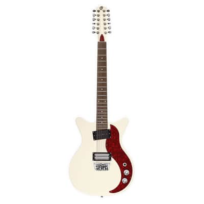 Danelectro D59X12-CREAM Semi-Hollow Double Cutaway Shorthorn Shape 12-String Electric Guitar image 2