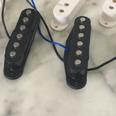 Vintage Unknown Brand Stratocaster Ceramic Pickup Set Complete Strat Pickups SSS image 5