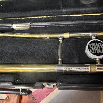 King 606 Student Model Tenor Trombone 2010s - Clear-Lacquered Brass image 4