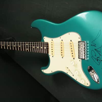 Guitars R Us Strat 1995 Ocean Turquoise - lefty - built for and signed by CoCo Montoya image 3