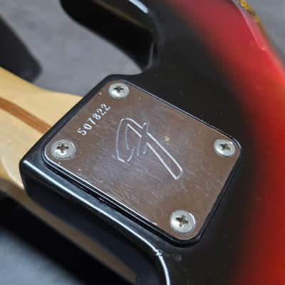 1973 Fender Precision Bass Sunburst Vintage American 70s P-Bass with custom Jazz Bass block inlay neck USA 4-String image 11