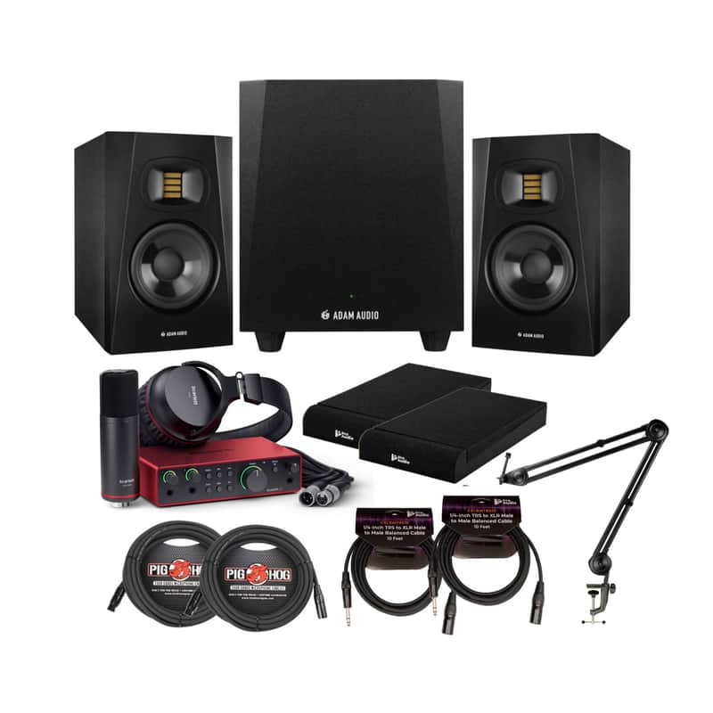 Adam Audio T5V Studio Monitor Speakers w/Powerful Active Nearfield Sound Bundle image 1
