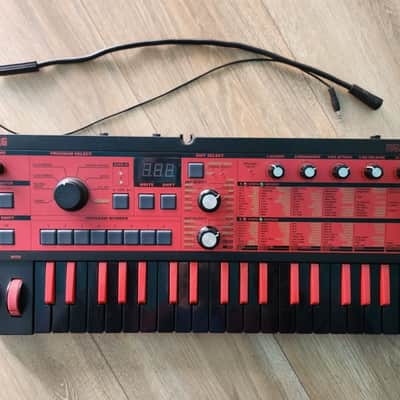 Korg MicroKORG Red/Black w/power supply and vocoder mic