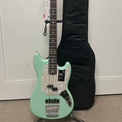 Fender American Performer Mustang Bass with Rosewood Fretboard - Satin Surf Green image 1