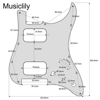 11 Holes ST HH Guitar Pickguard with Round Corner Uncovered Humbucker 2-Pot Mini Switch Layout for Fender Squier Strat Style Electric Guitar, 3Ply Cream image 2