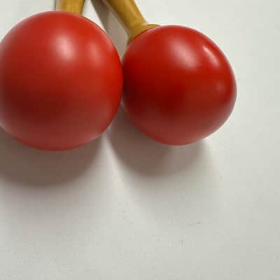 6" Mini Maracas, Wooden, 6" x 2", Mid-East MARR, Painted Red - NEW image 5