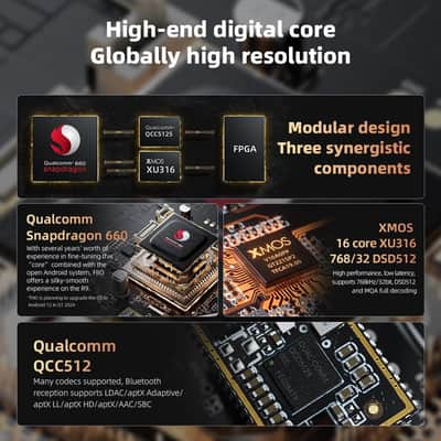 FiiO R9 Android Media Streamer, Network Player, HDMI/MQA Full Decode, USB DAC, DSD512 PCM768kHz/32Bit Bluetooth 5.0, 6’’HD Touchscreen image 9