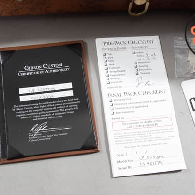 2014 Gibson Custom Shop Les Paul Custom Alpine White – Vintage Patina – COA + Original Case image 8