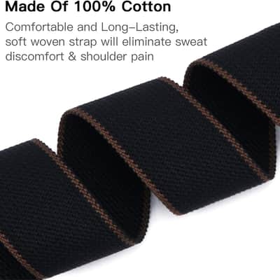 Guitar Strap, Soft Cotton Straps With 3 Pick Holders, Button Headstock Adaptor, 1 Pair Locks and 3 Picks Set For Electric/Acoustic Guitar image 3