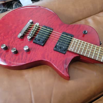 2008 ESP LTD EC-100QM Electric Guitar – See-Thru Black Cherry Quilt Top image 8