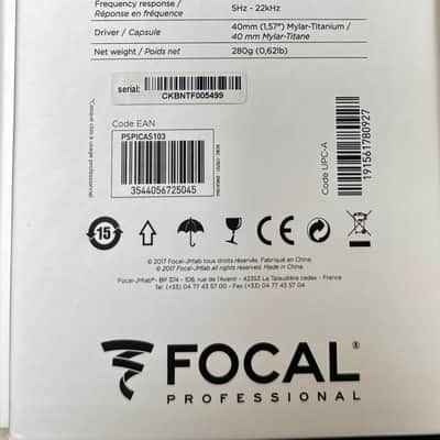 Focal Listen Professional Closed Back Headphones - 32 Ohms 2018 - Present - Black / Red image 5