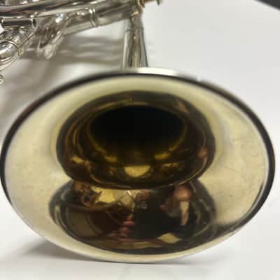 Circa 1920 Brua C. Keefer Silver-Plated Bb/A Rotary-Change Cornet with Case & Slides image 14