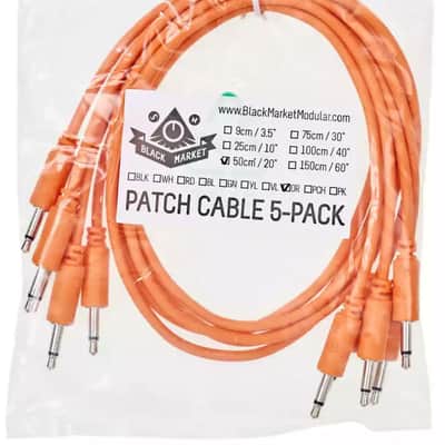 Black Market Modular Eurorack Patch Cables (100cm - Orange - 5 Pack) image 2