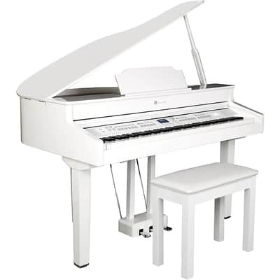Williams Symphony Grand II Digital Micro Grand Piano with Bench – White, 88-Key image 2