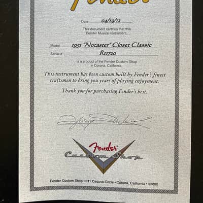 Fender 1951 "Nocaster" Closet Classic - Masterbuilt by Yuri Shiskov image 7